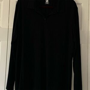 CASEI Mens Black Long Sleeve Polo Shirt Big Tall Size 3XL Performance